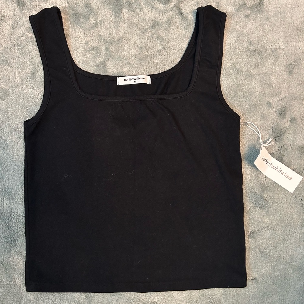 Perfectwhitetee NWT RiRi square neck tank in black. - Picture 1 of 4